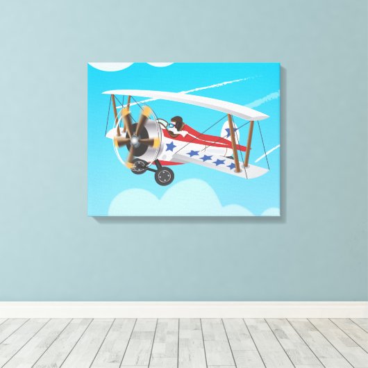 vleugelvliegtuigen canvas afdruk (Insitu (Houten vloer))