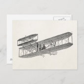 vleugelvliegtuigen met een retratoeage briefkaart (Voorkant / Achterkant)