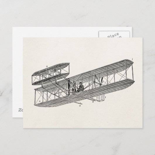 vleugelvliegtuigen met een retratoeage briefkaart (Voorkant / Achterkant)