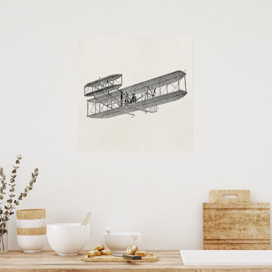 vleugelvliegtuigen met een retratoeage poster (Keuken)