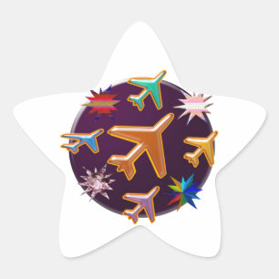 Vleugelvliegtuigen Ster Sticker