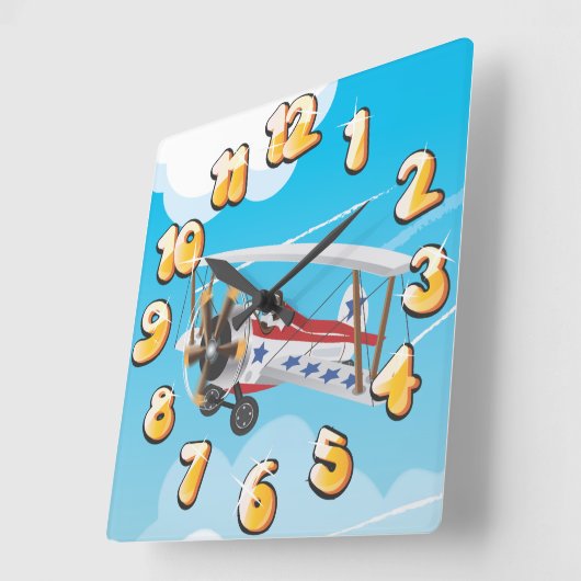 vleugelvliegtuigen vierkante klok (Hoek)