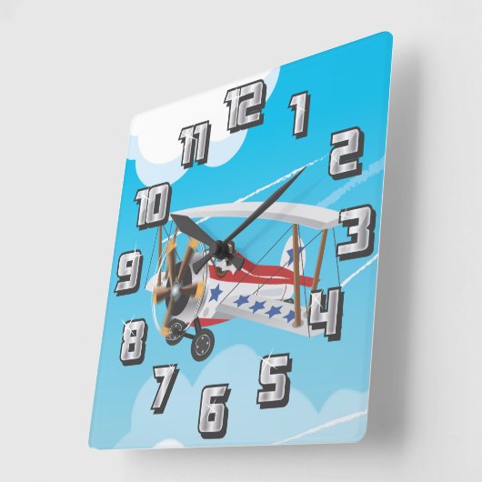 vleugelvliegtuigen vierkante klok (Hoek)