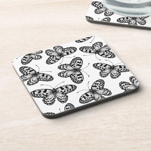 Vleugelvlinderpatroon Bier Onderzetter (Linkerzijde)