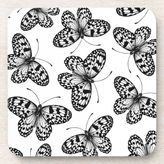 Vleugelvlinderpatroon Bier Onderzetter (Voorkant)