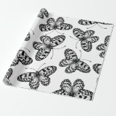 Vleugelvlinderpatroon Cadeaupapier (Uitgerold)