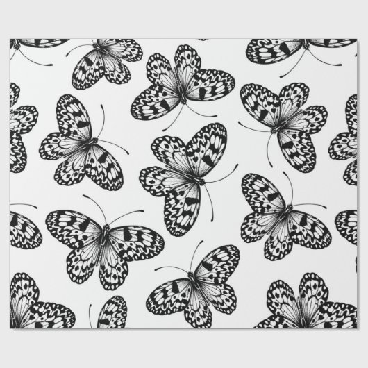 Vleugelvlinderpatroon Cadeaupapier (Vlak)