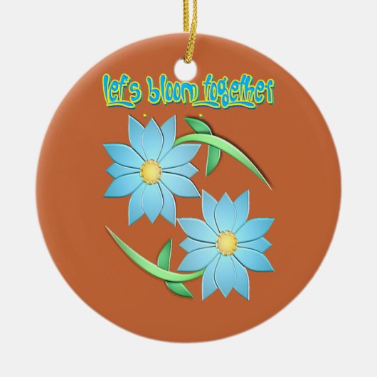 vleugje lente keramisch ornament (Voorkant)