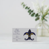 Vleur de lis blauw/goud visitekaartje (Staand voorkant)