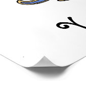 Vleur de Lis in vaste kleur - Donkerblauw Poster (Hoek)