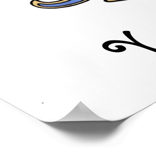 Vleur de Lis in vaste kleur - Donkerblauw Poster (Hoek)