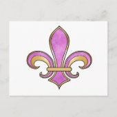 Vleur de Lis in vaste kleur - Roze of Cerise Briefkaart (Voorkant)