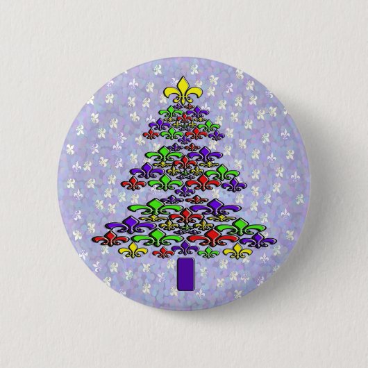 Vleur de Lis-kerstboompins Ronde Button 5,7 Cm (Voorkant)