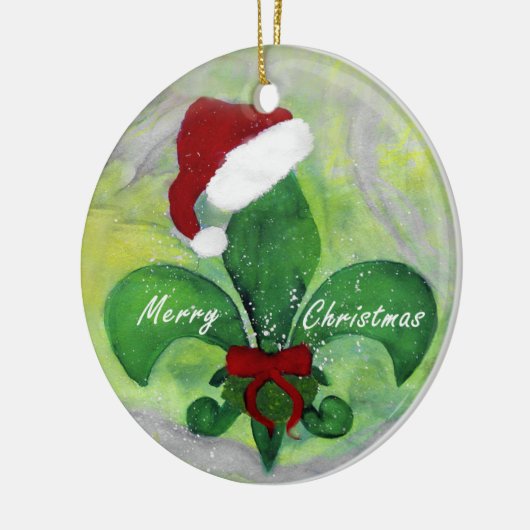 Vleur de lis kerstversiering uit mijn kunst. keramisch ornament (Links)