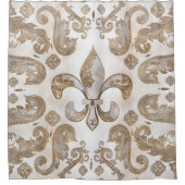 Vleur-de-lis luxe versiering - Moeder van parels Douchegordijn (Voorkant)