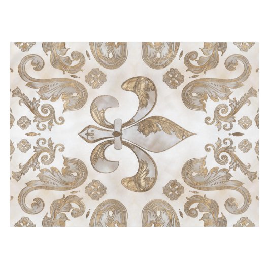 Vleur-de-lis luxe versiering - Moeder van parels Tafelkleed (Voorkant (Horizontaal))