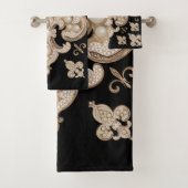 Vleur-de-lis luxeparel en goudversiering bad handdoek (Insitu)