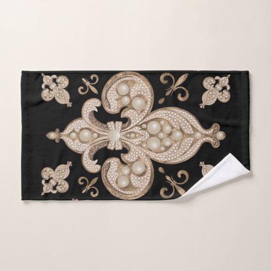 Vleur-de-lis luxeparel en goudversiering bad handdoek (Handdoek)