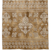 Vleur-de-lis luxeparel en goudversiering douchegordijn (Voorkant)