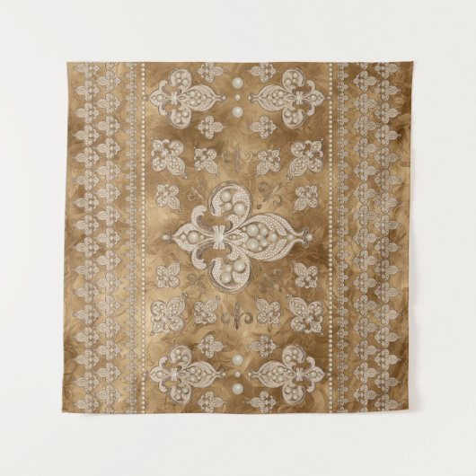 Vleur-de-lis luxeparel en goudversiering wandkleed (Voorkant (horizontaal))