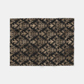 Vleur-de-lis patroon goud op zwart fleece deken (Voorkant (Horizontaal))