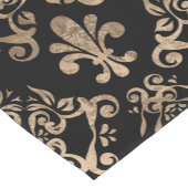 Vleur-de-lis patroon goud op zwart korte tafelloper (Hoek)
