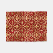 Vleur-de-lis patroon luxe rood fleece deken (Voorkant (Horizontaal))