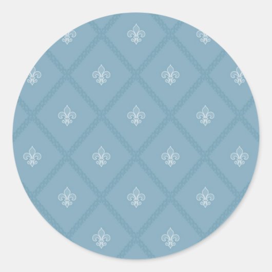 Vleur-de-lis-patroon Ronde Sticker (Voorkant)