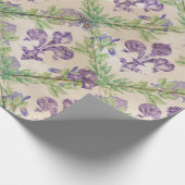 Vleur-de-lis-patroon - waterverf Iris Cadeaupapier (Hoek)