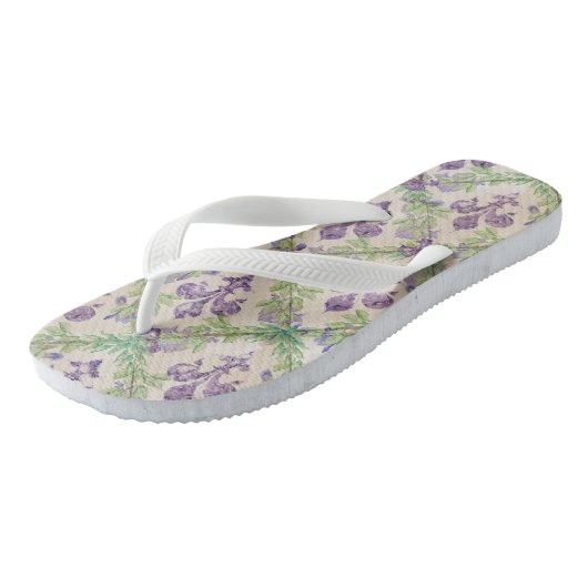 Vleur-de-lis-patroon - waterverf Iris Teenslippers (Schuin)