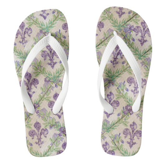 Vleur-de-lis-patroon - waterverf Iris Teenslippers (Voetbed)