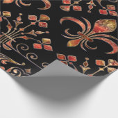 Vleur-de-lis-siermarmer Cadeaupapier (Hoek)