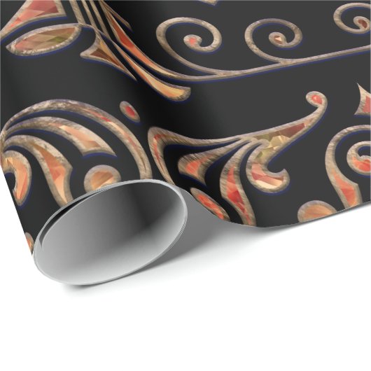 Vleur-de-lis-siermarmer Cadeaupapier (Rol Hoek)