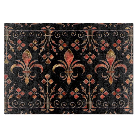 Vleur-de-lis-siermarmer Snijplank (Voorkant)