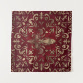 Vleur-de-lis-sierrood en goud wandkleed (Voorkant (horizontaal))