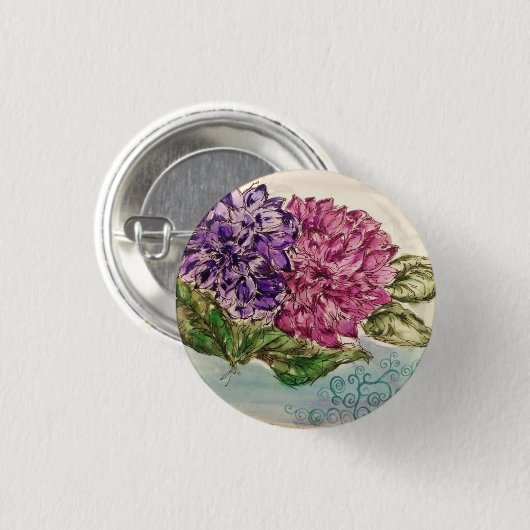 Vleur en Vleur Ronde Button 3,2 Cm (Voorkant /achterkant)