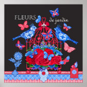 Vleur Porcelain Birds and Birdcage Poster (Voorkant)