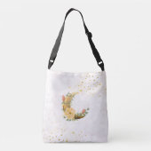 Vliedende Dageraad Bloemige Halve Maan Crossbody Tas (Achterkant)