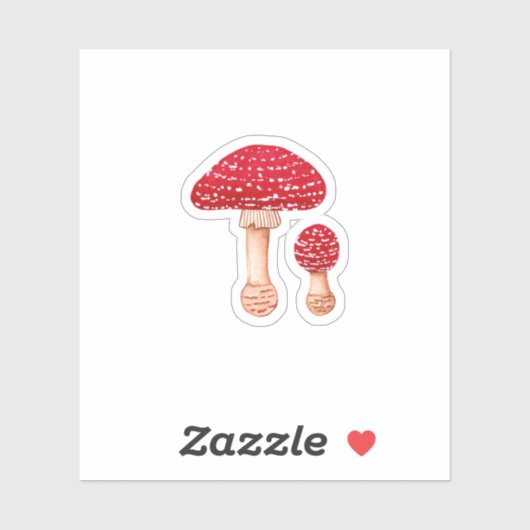 Vlieg Agaric (Amanita muscaria) Sticker (Vel)