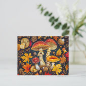 Vlieg Agaric paddenstoelen onder volle maanlicht Briefkaart (Staand voorkant)