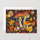 Vlieg Agaric paddenstoelen onder volle maanlicht Briefkaart (Voorkant / Achterkant)