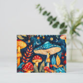 Vlieg Agaric paddenstoelen onder volle maanlicht Briefkaart (Staand voorkant)