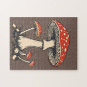 vlieg Agaric paddenstoelen op de achtergrond Legpuzzel (Horizontaal)