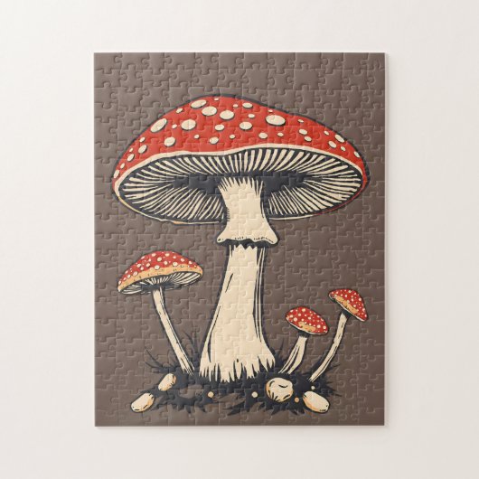 vlieg Agaric paddenstoelen op de achtergrond Legpuzzel (Verticaal)