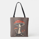 vlieg Agaric paddenstoelen op de achtergrond Tote Bag (Achterkant)