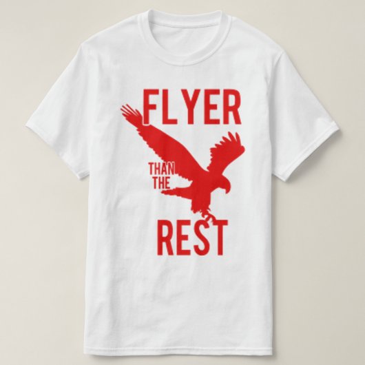 Vlieg als een adelaar rood/wit t-shirt (Design voorkant)