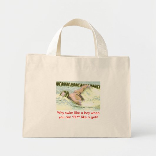 "VLIEG ALS EEN MEISJES"-Canvas tas voor swim op he (Voorkant)