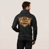 Vlieg als een valk sepia hoodie (Achterkant volledig)