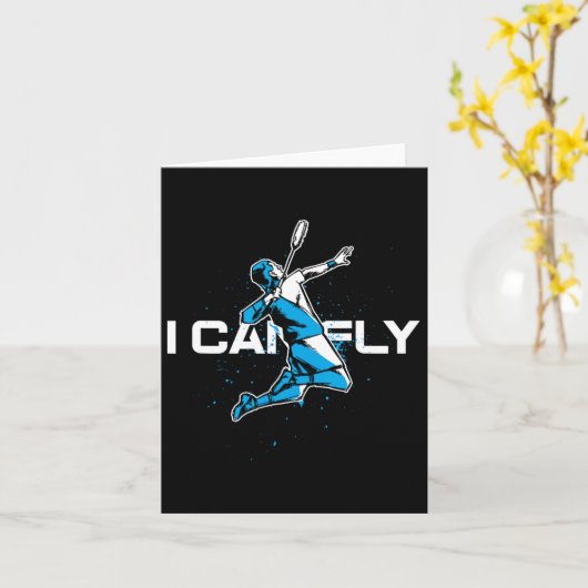 Vlieg Badminton Player Shuttle Trainer Racket Spor Kaart (Gele Bloem)