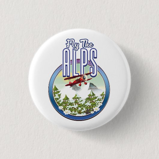 Vlieg De Alpen Ronde Button 3,2 Cm (Voorkant)